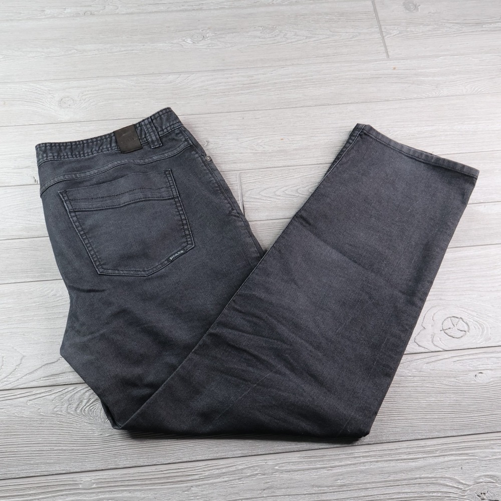 PrAna Jeans Mens 38x32 Gray Bridger Slim Straight Stretch Organic Cotton Denim